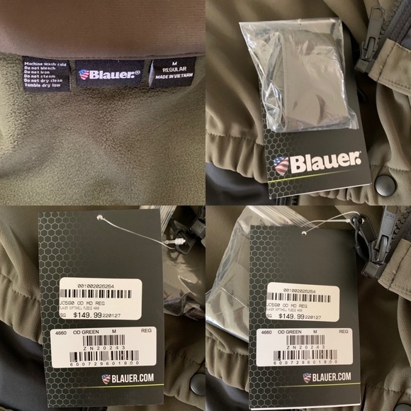 BLAUER New With Tags SOFT SHELL FLEECE JACKET In OD Green Size Medium - Picture 11 of 13